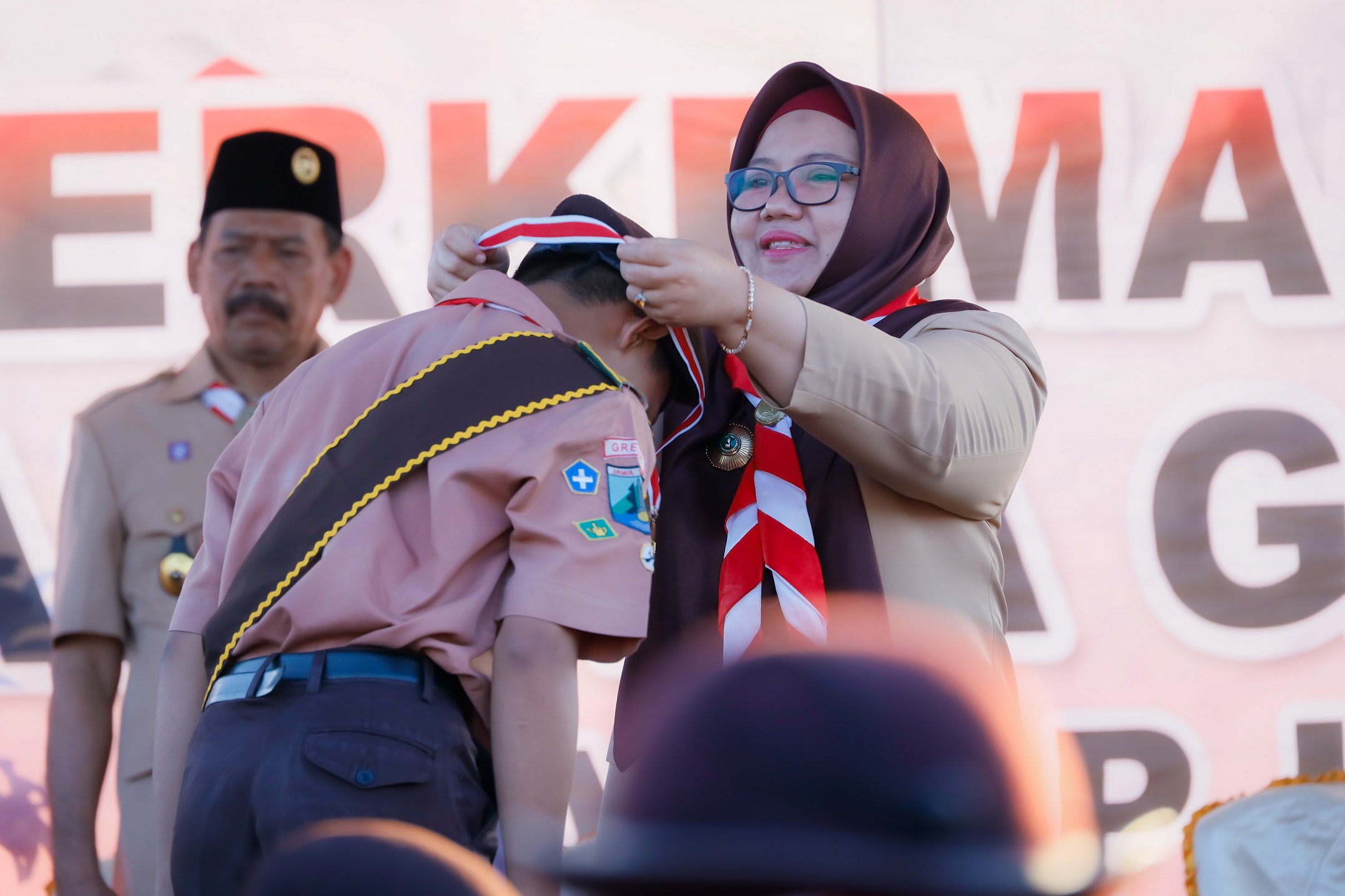 Lantik Ratusan Anggota Pramuka Garuda Se-Kabupaten Gresik, Bu Min Inginkan Pramuka Produktif