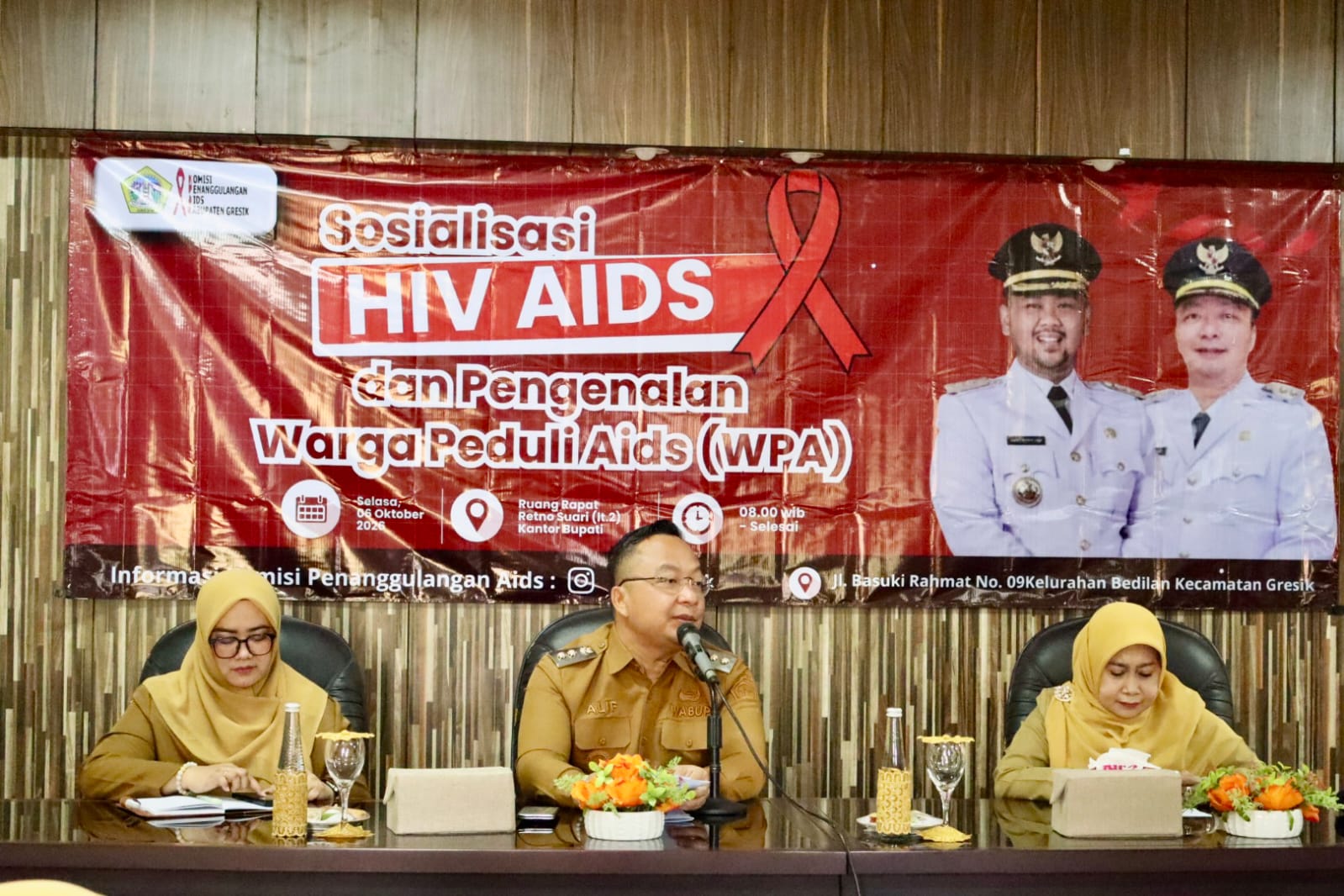 Buka Sosialisasi, Wabup Alif Tekankan Kolaborasi dan Dukungan Bersama dalam Penanggulangan HIV/AIDS di Gresik