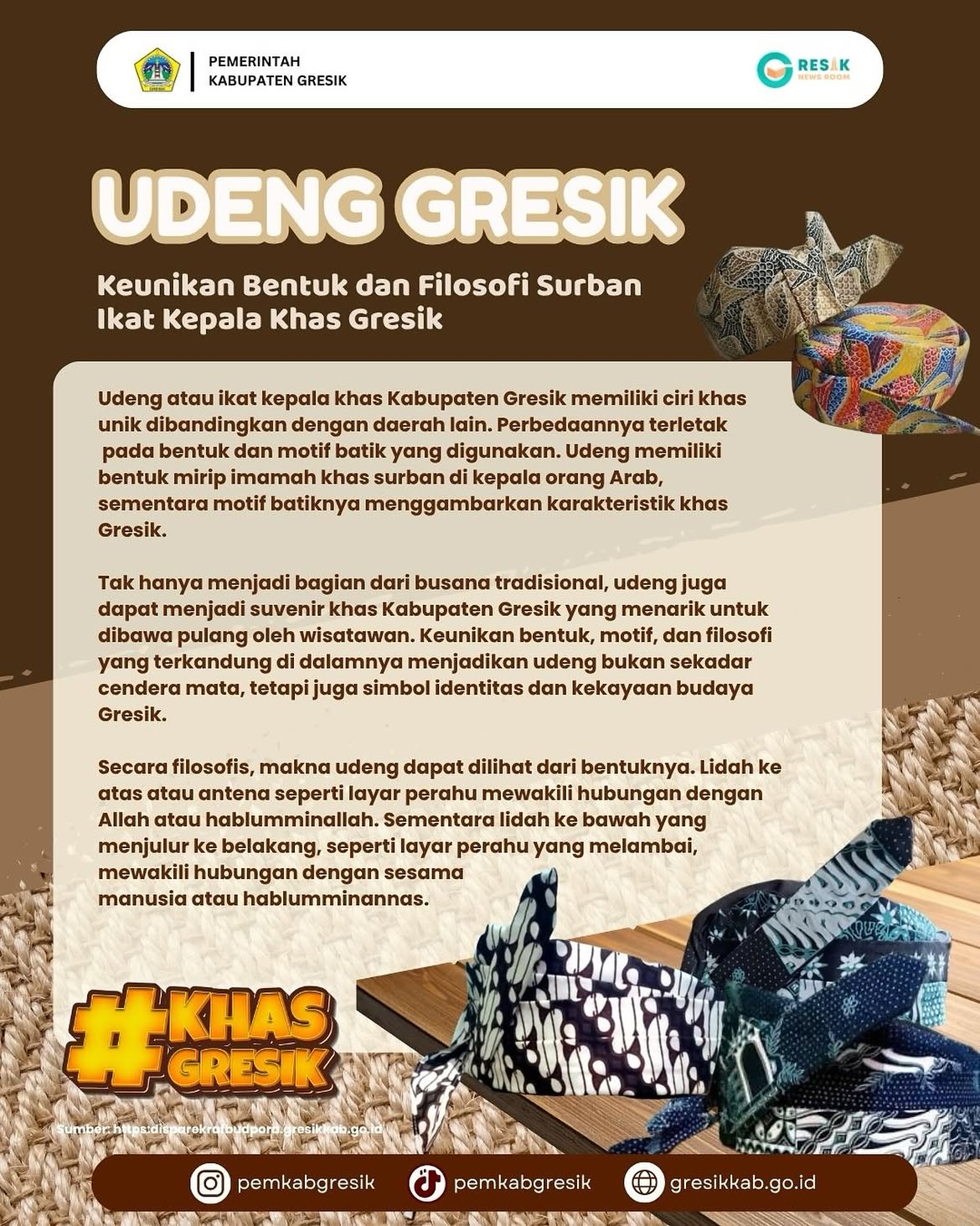 Udeng Gresik, Keunikan Bentuk dan Filosofi Surban Ikat Kepala Khas Gresik